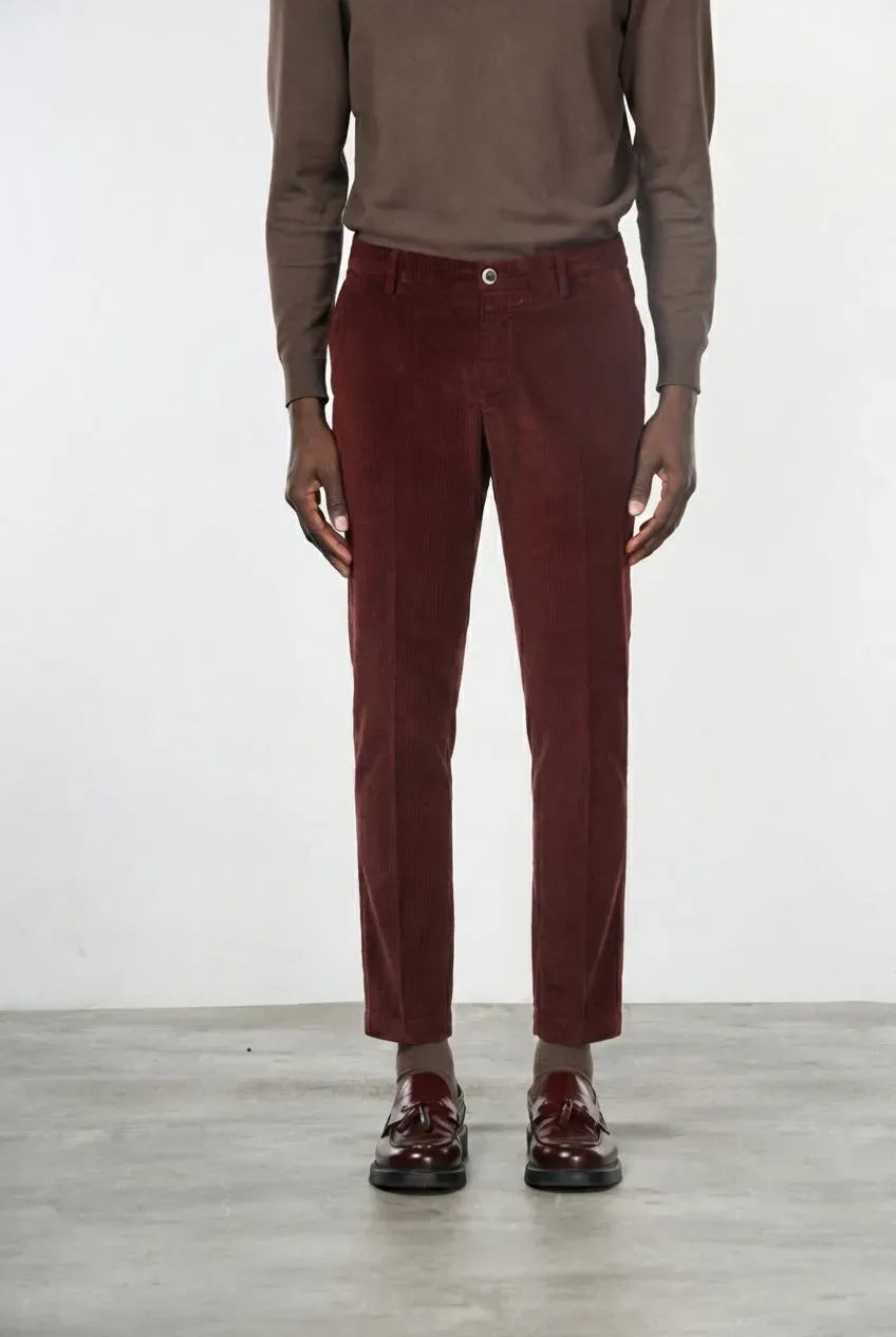 Mason's Milano chinos mørkerød fløjl extra slim