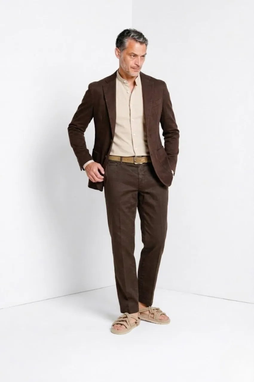Mason's Da Vinci blazer brun hør bomuld herre