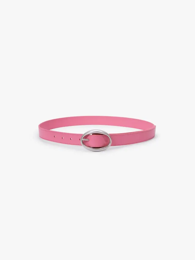 Miss Sixty læderbælte peach blossom rund spænde ægte læder