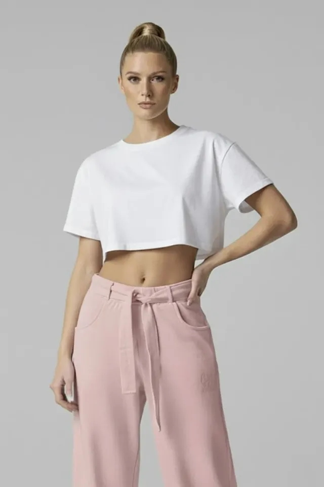 Organsk Boxy Crop cropped t-shirt off white økologisk