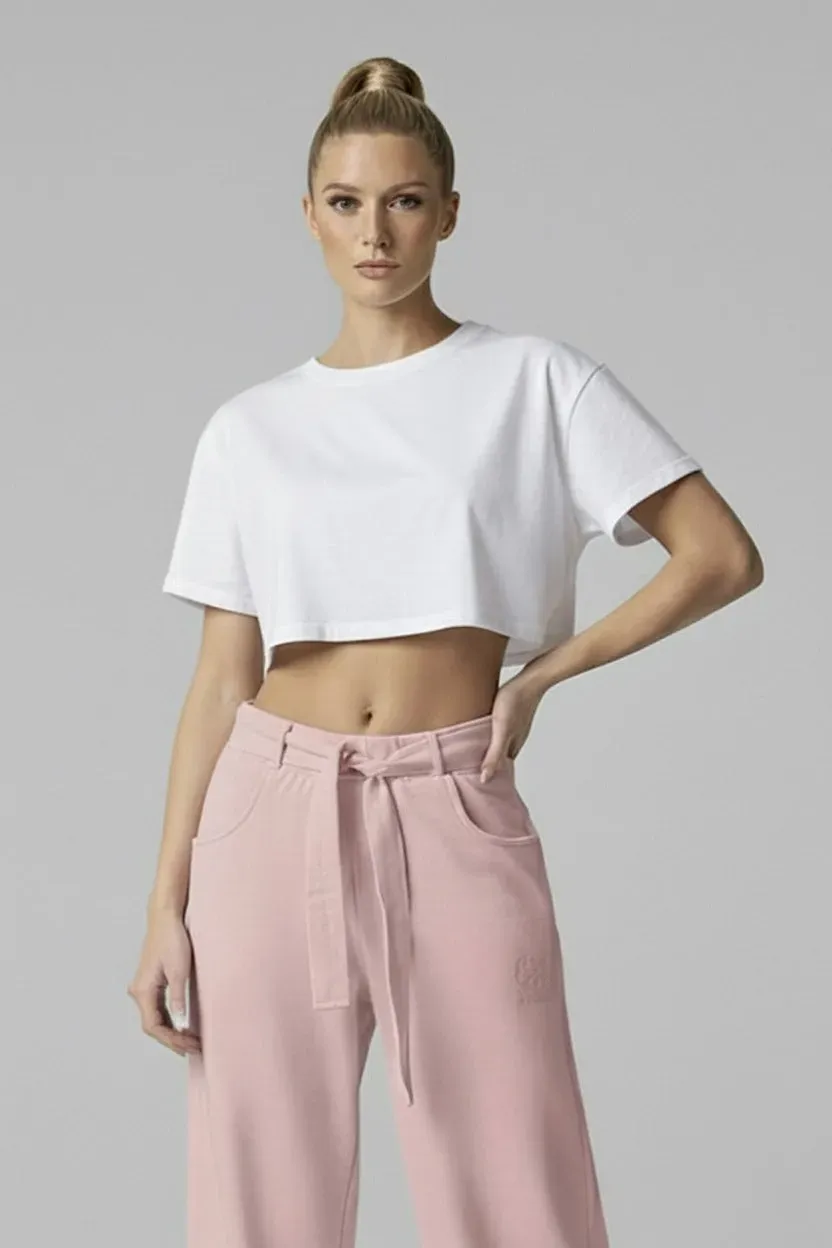 Organsk Boxy Crop cropped t-shirt off white økologisk