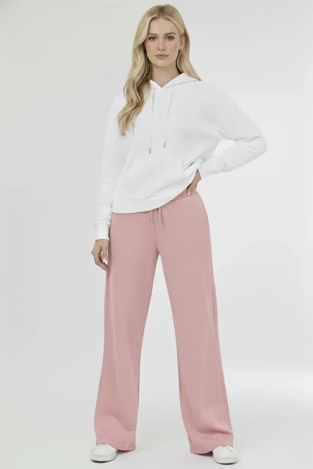 Organsk Wide-Leg sweatpants lyserød økologisk bomuld