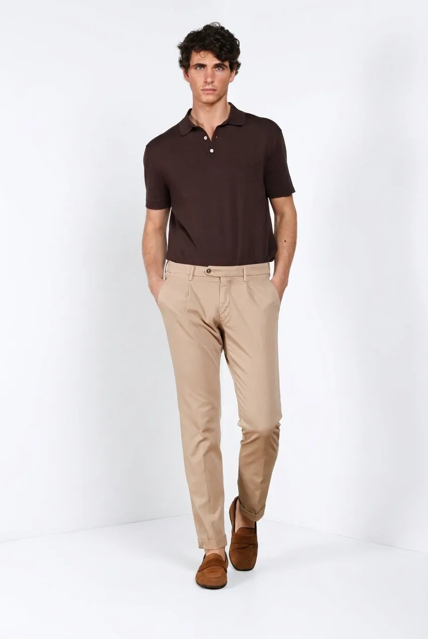 Mason's Torino 1 Pinces Flex chinobukser beige slim stretch
