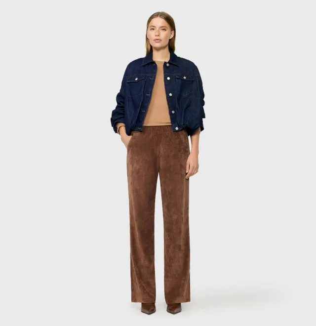 MAC Chiara 3051 cordbukser brun wide leg