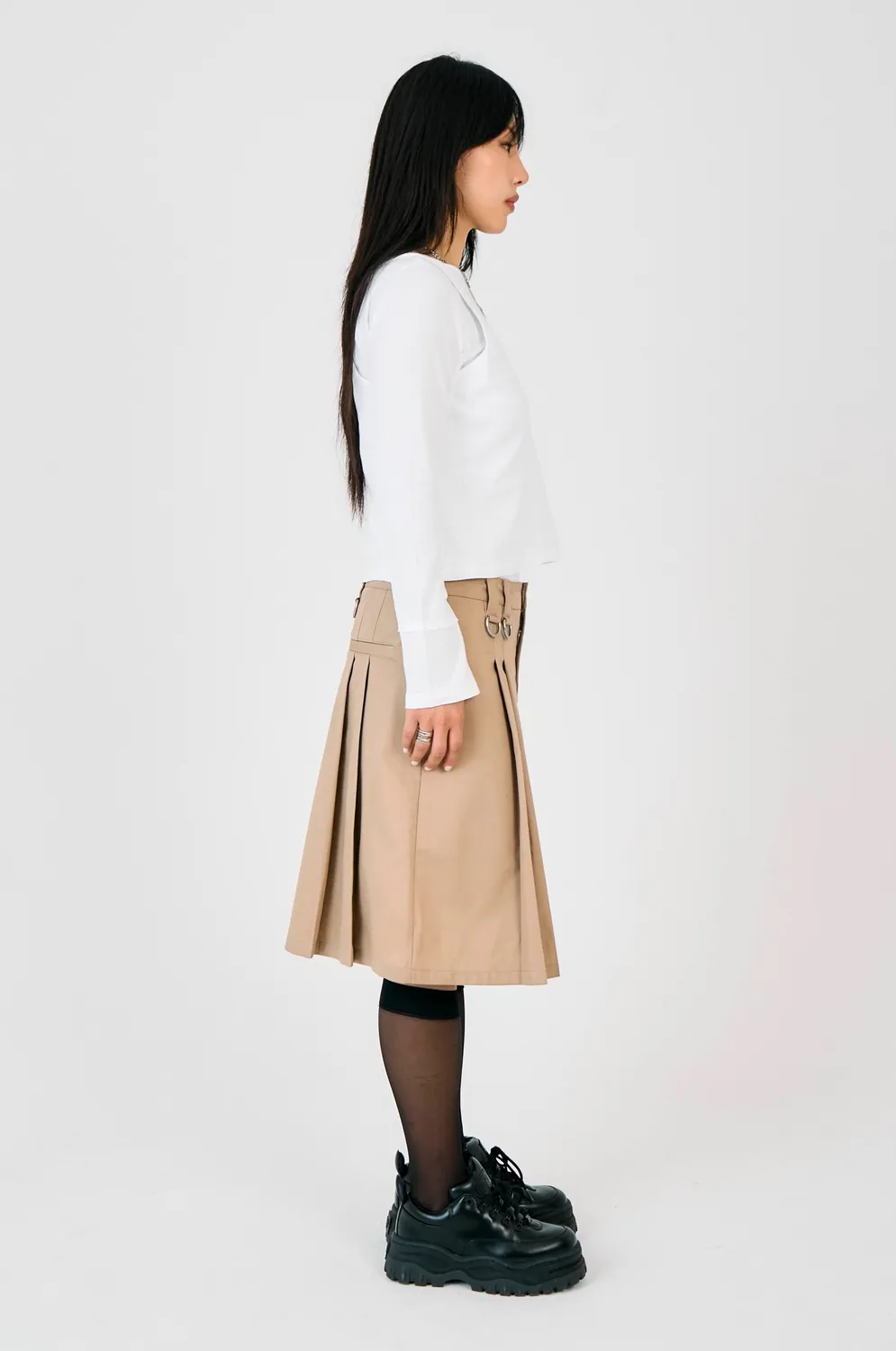 The Ragged Priest Clerk plisseret nederdel beige str. 10