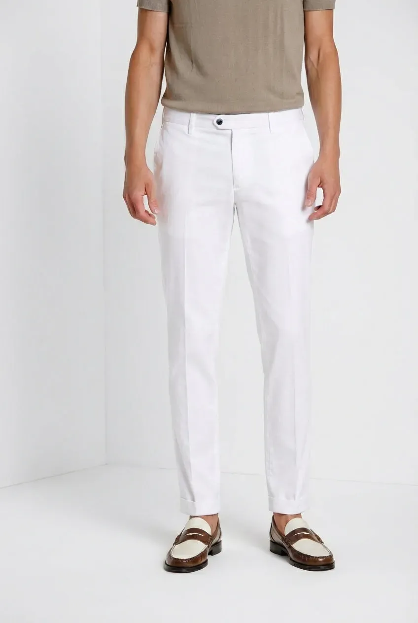 Mason's New York chinobukser hvide stretch regular fit