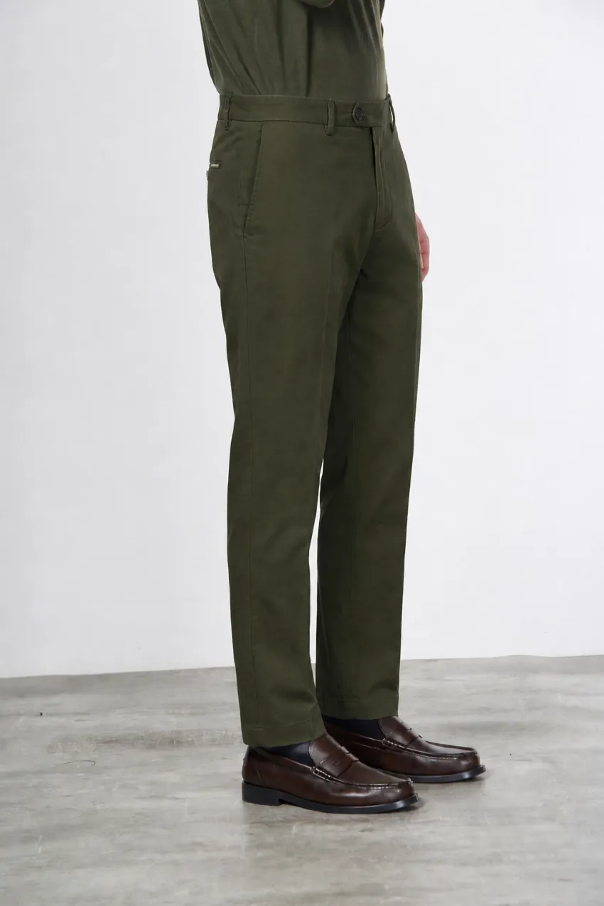 Mason's Paris chinobukser skovgrøn uld carrot fit