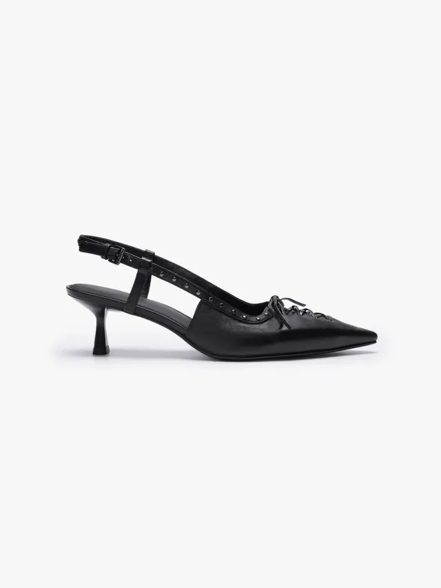Miss Sixty Studded stiletter sort lammeskind
