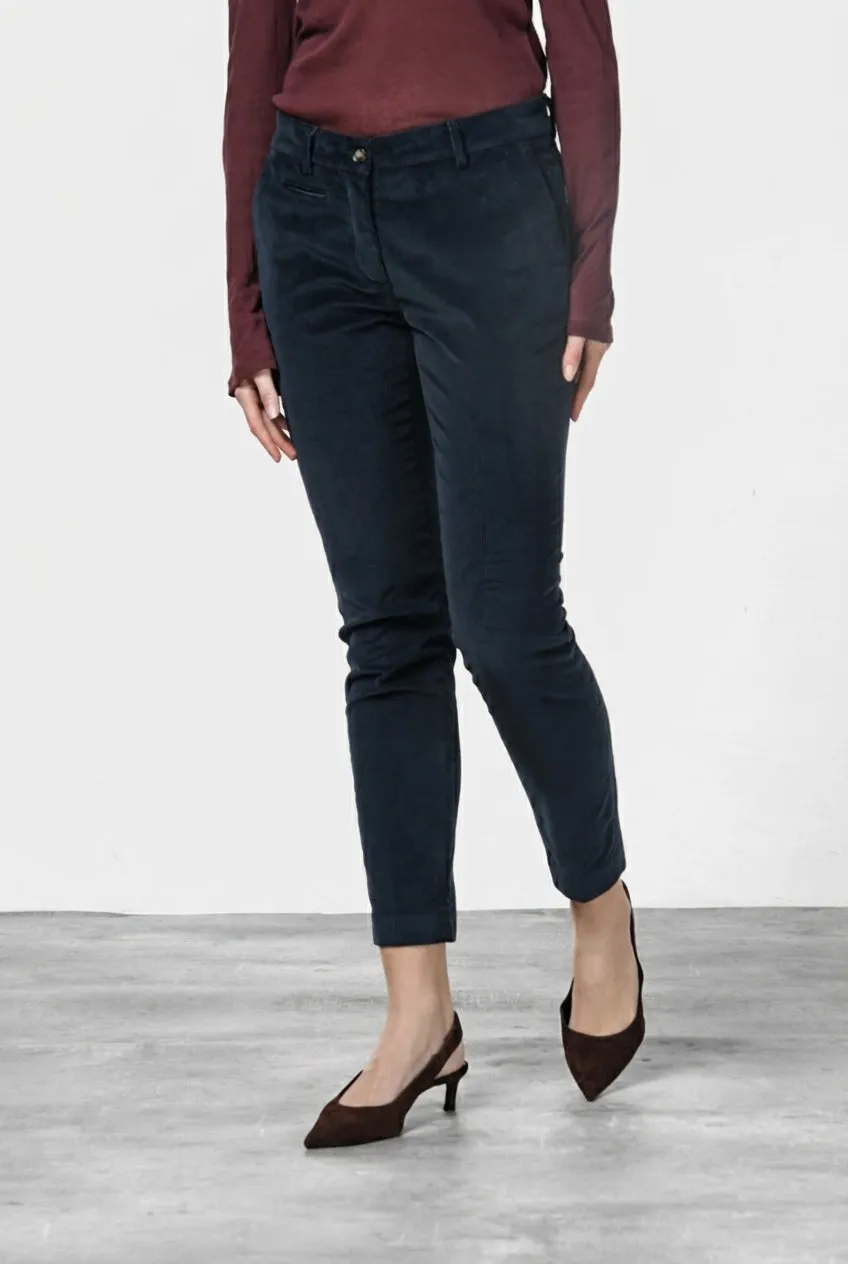 Mason's New York Slim fløjl bukser navy slim cord