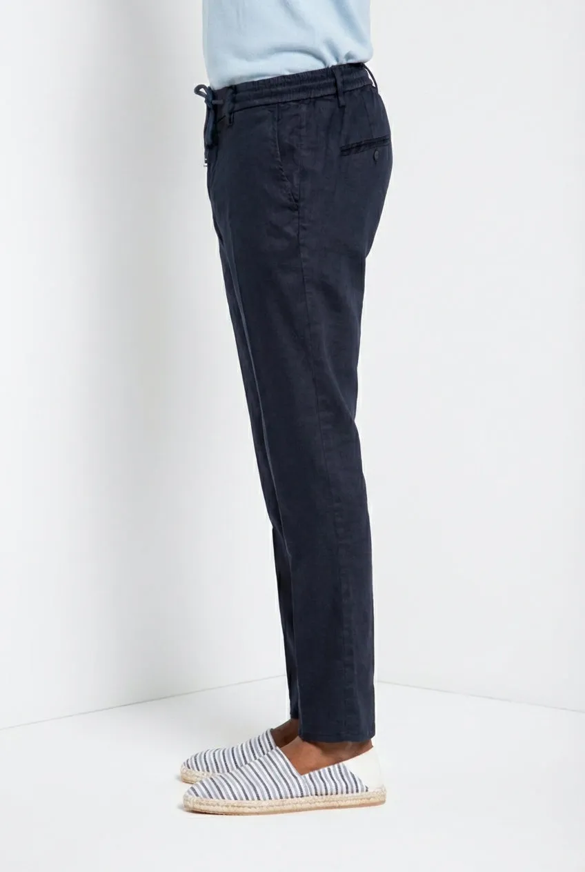 Mason's Milano Jogger chinobukser – mørkeblå hør