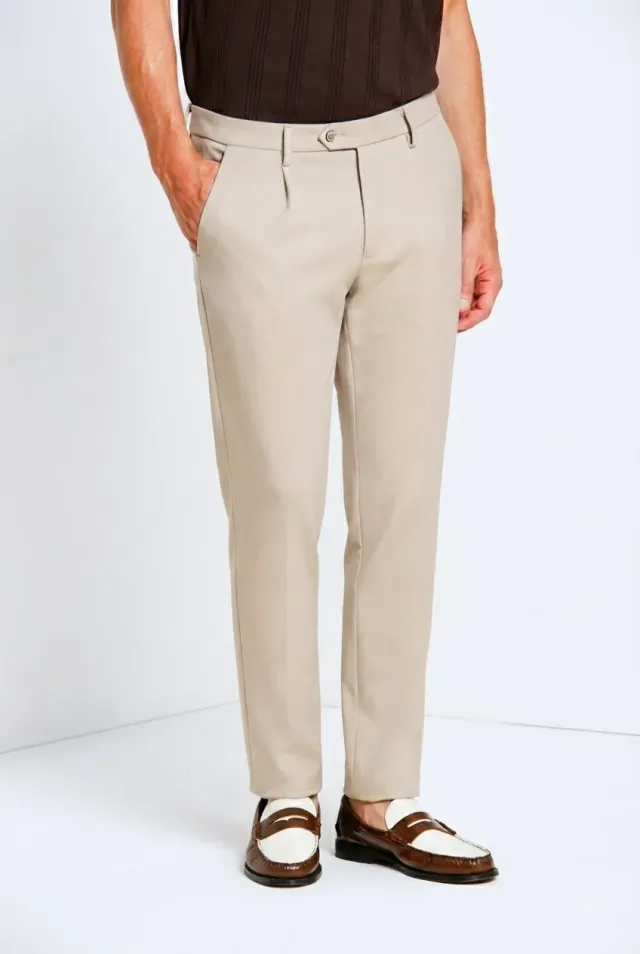 Mason's Torino City 1 Pinces chinos beige slim