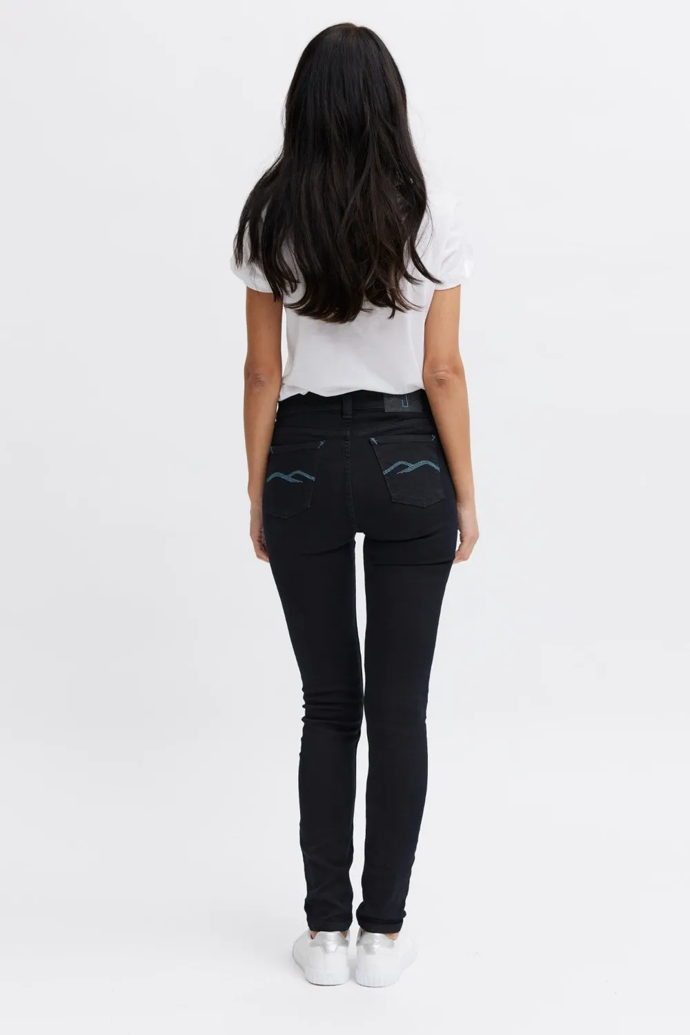 Organsk Breeze Midnight Blues skinny jeans mørkeblå stretch
