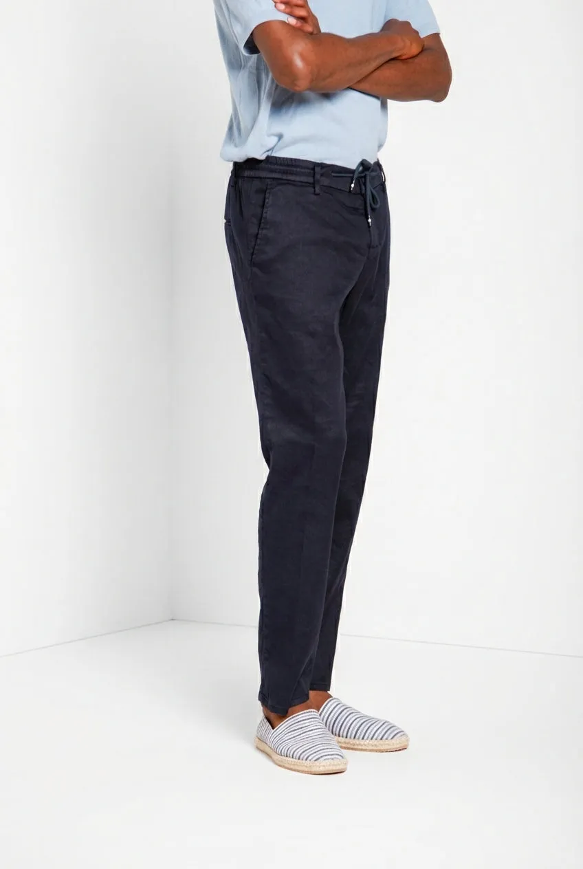 Mason's Milano Jogger chinobukser – mørkeblå hør