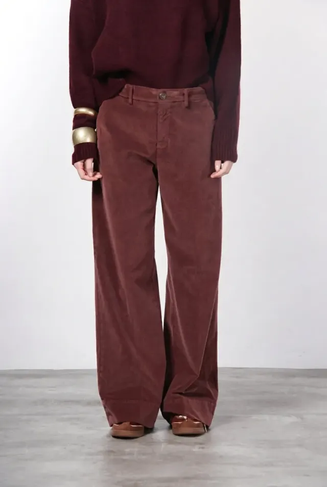 Mason's New York Studio fløjlsbukser bordeaux straight
