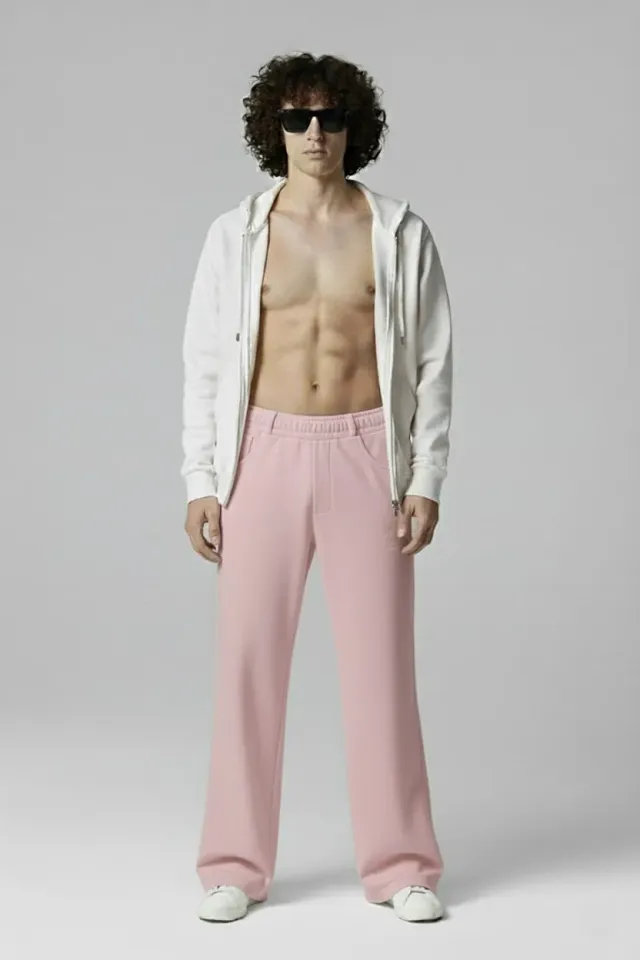 Organsk Studio Trouser vide bukser pink stretch