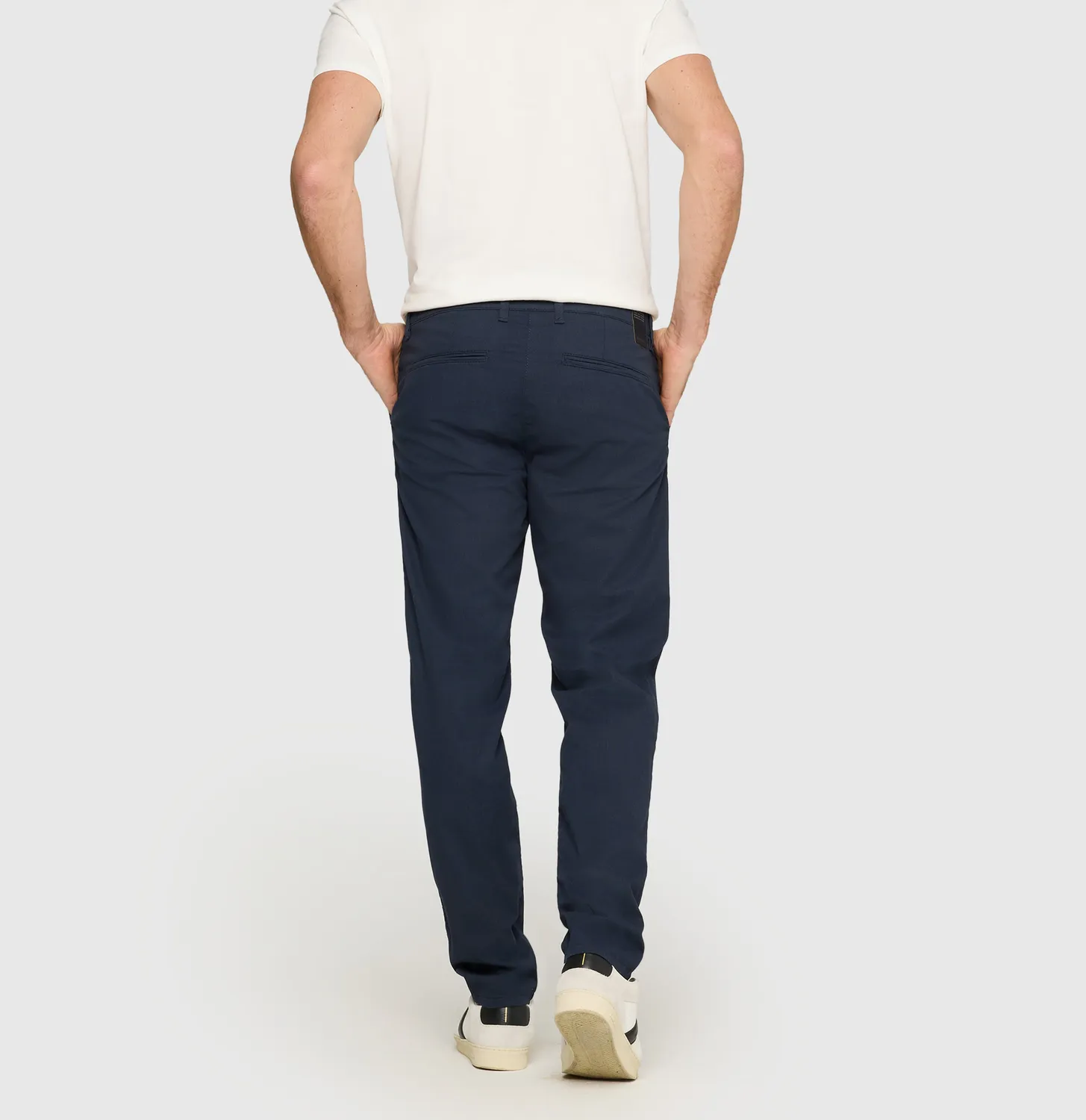 MAC Lennox modern fit chino blå printet twill