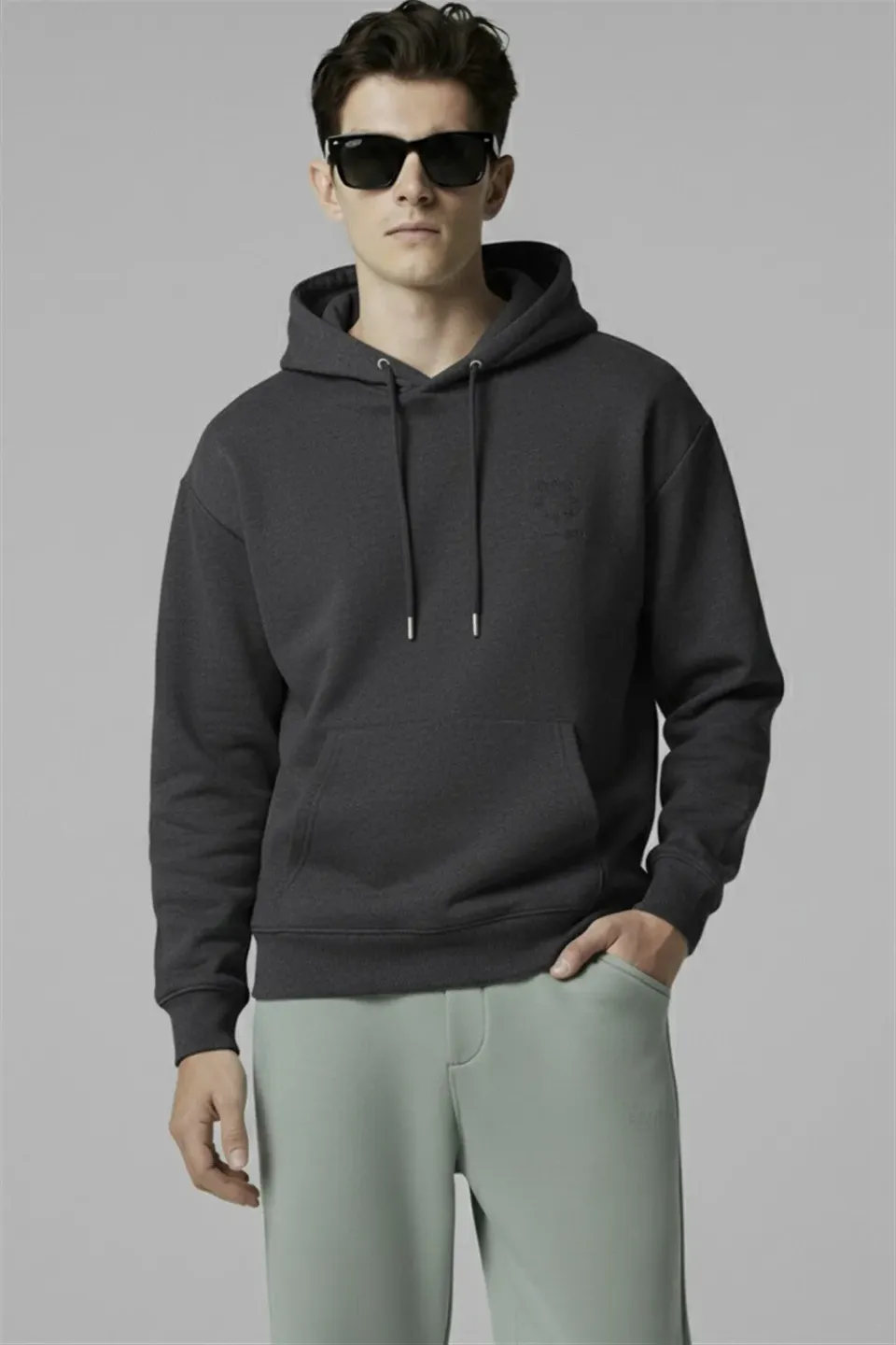 Organsk The Classic Organic hoodie grå økologisk bomuld