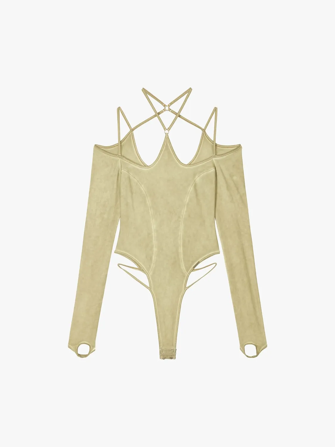 Miss Sixty KNWLS bodysuit sennepsgrøn stretch