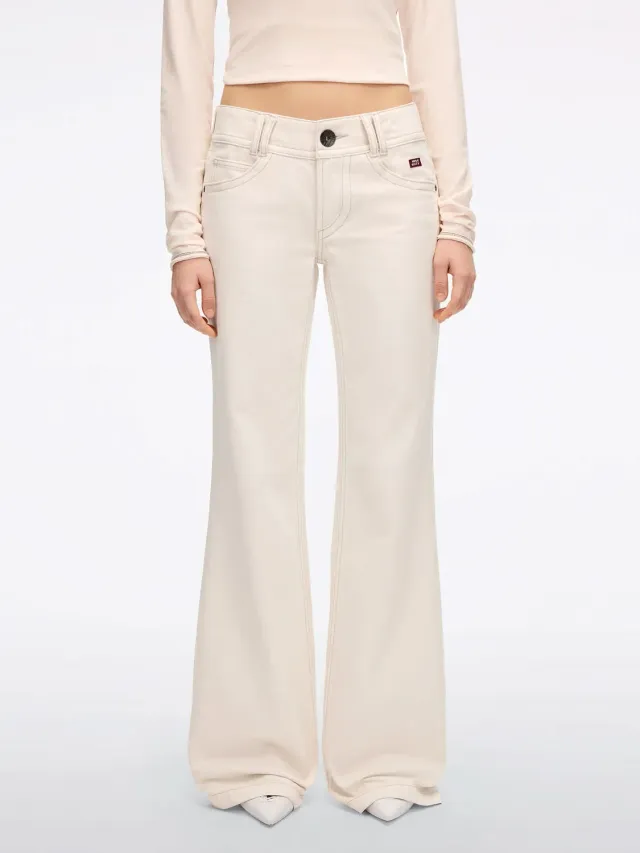 Miss Sixty Flare jeans hvid mellemhøj flap-lommer
