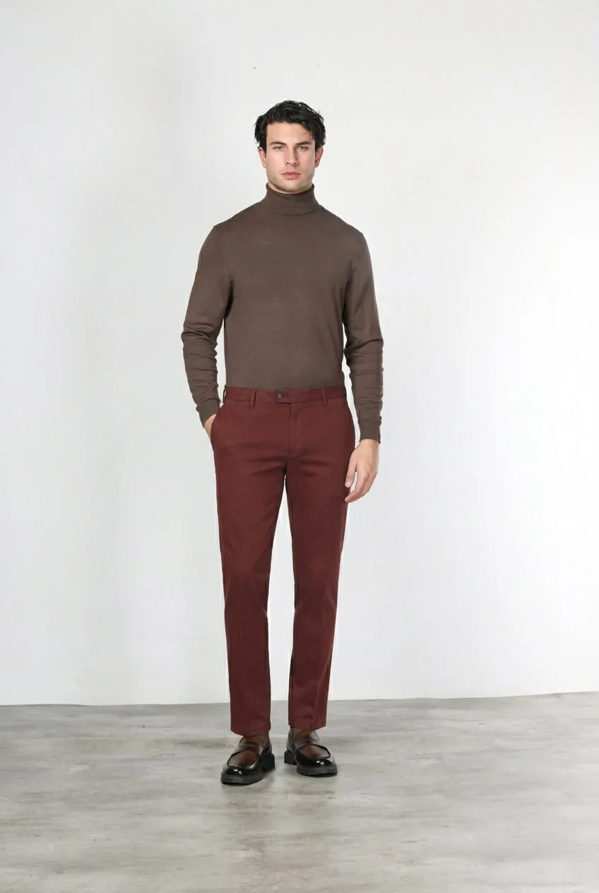 Mason's New York chinos mørkerød regular uld