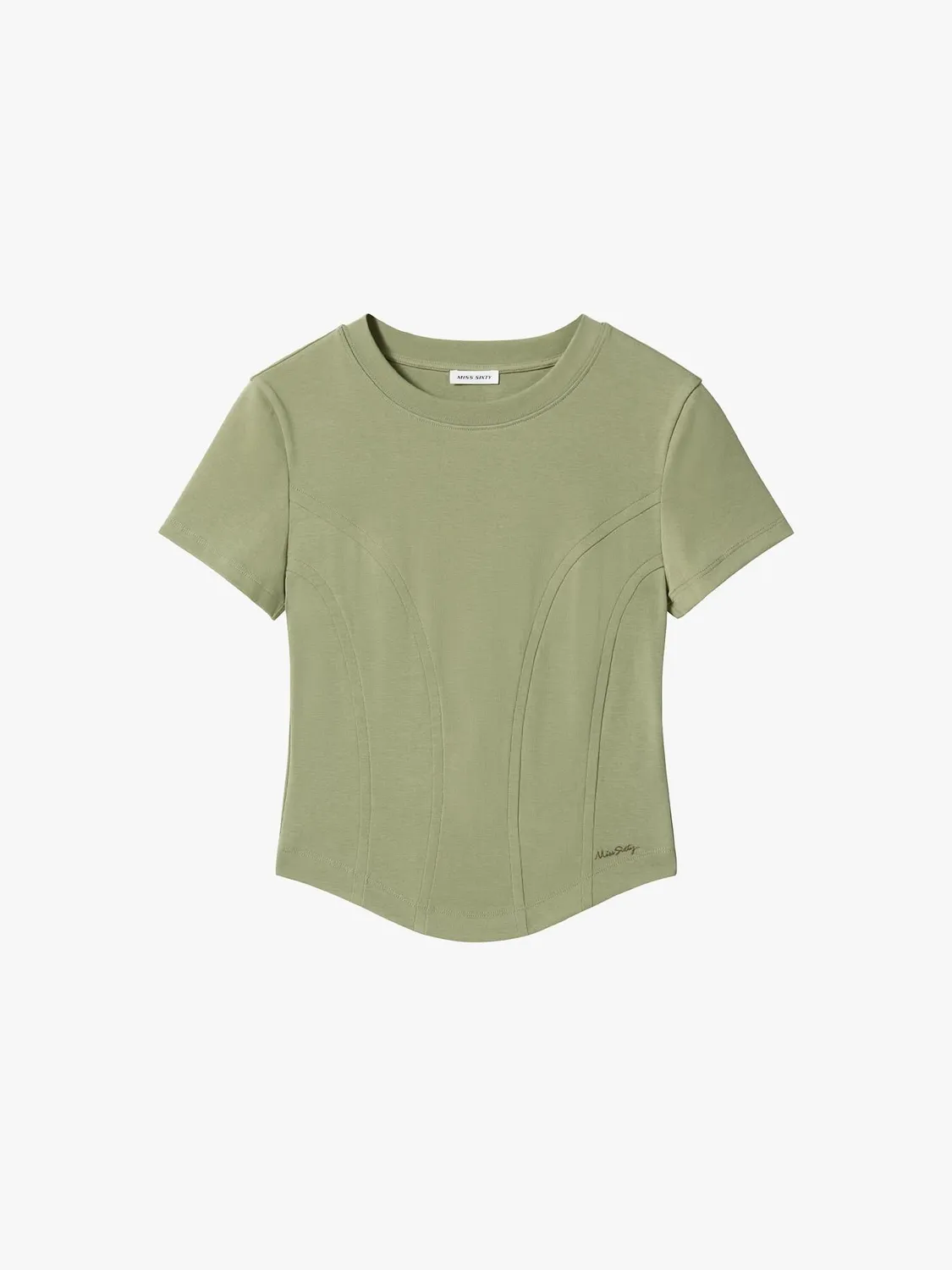 Miss Sixty t-shirt bomuld heather grey – slim fit buet kant