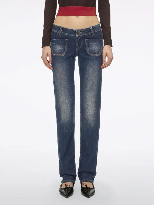 Miss Sixty Bella straight jeans blå lav talje