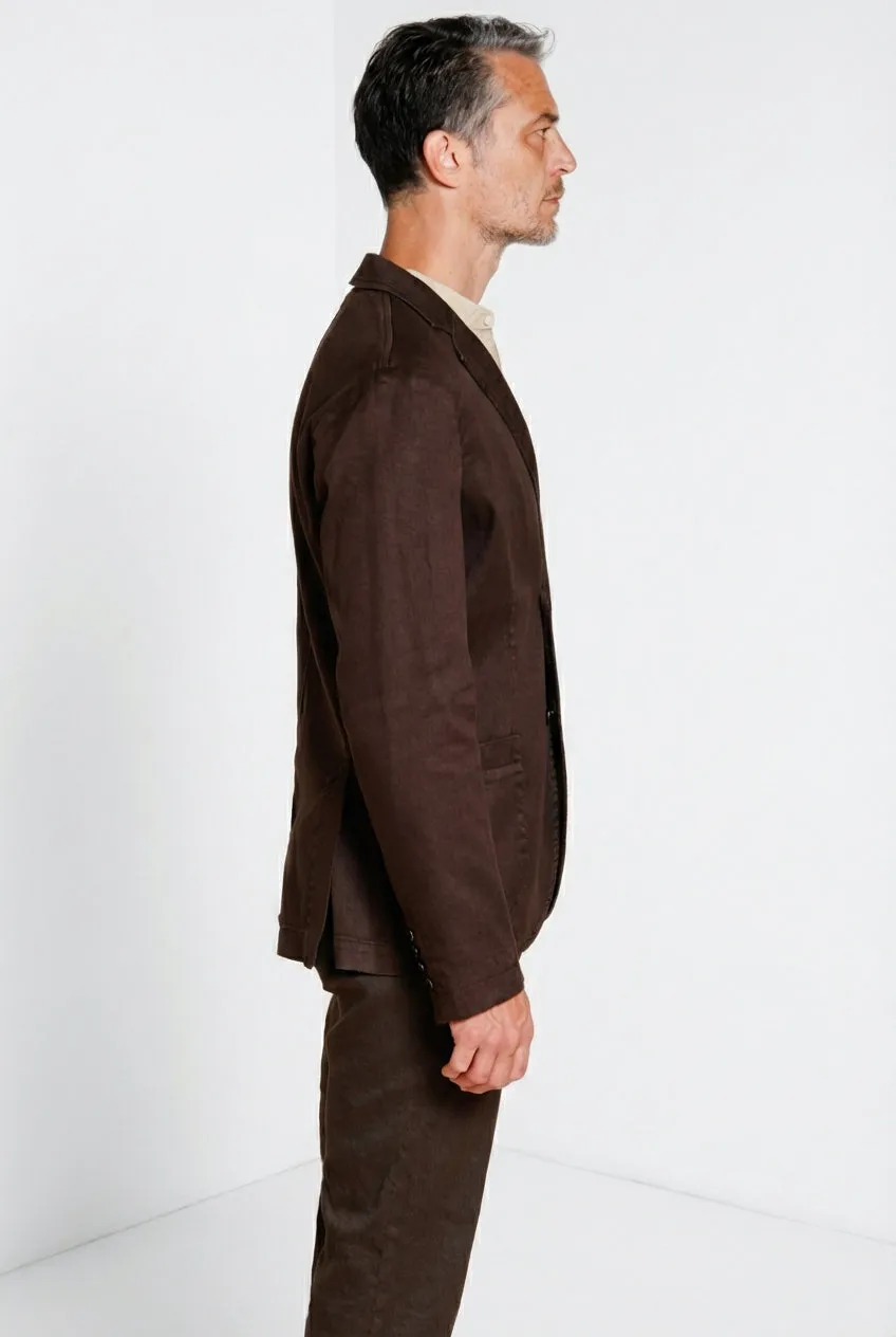 Mason's Da Vinci blazer brun hør bomuld herre