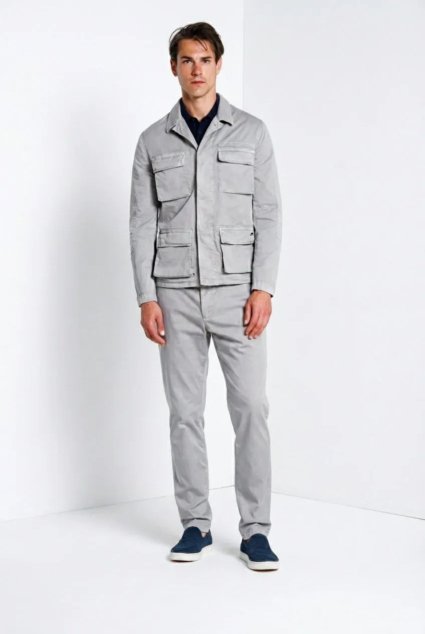 Mason's Flyshirt overshirt jakke basaltgrå stretch