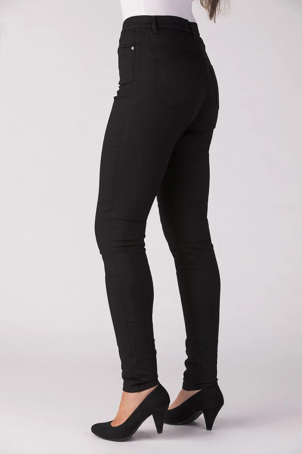 Merrytime Emma Super Slim bukser sort twill med stræk