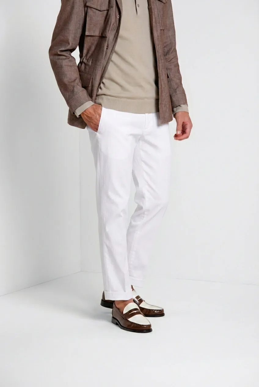 Mason's New York chinobukser hvide stretch regular fit