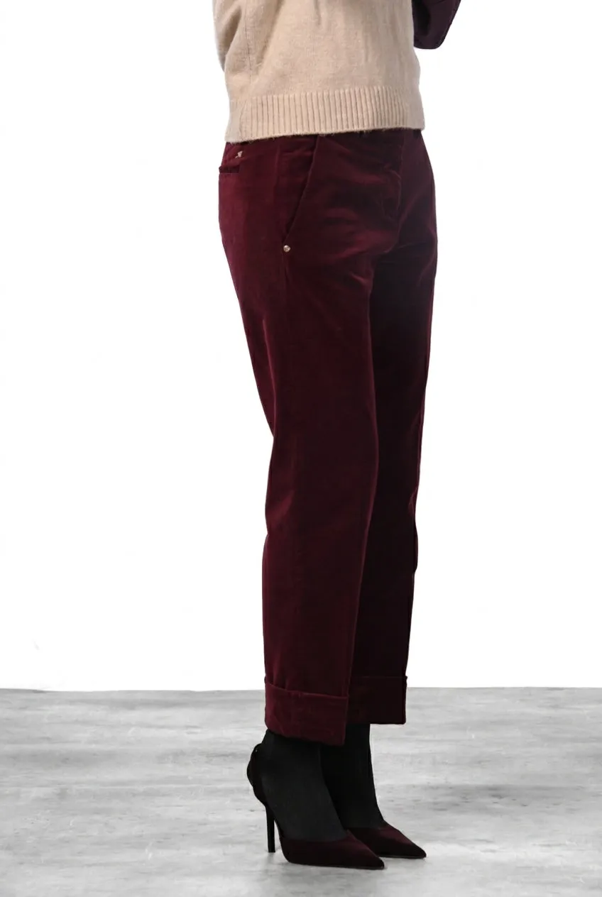 Mason's New York Carrot chino bukser bordeaux fløjl