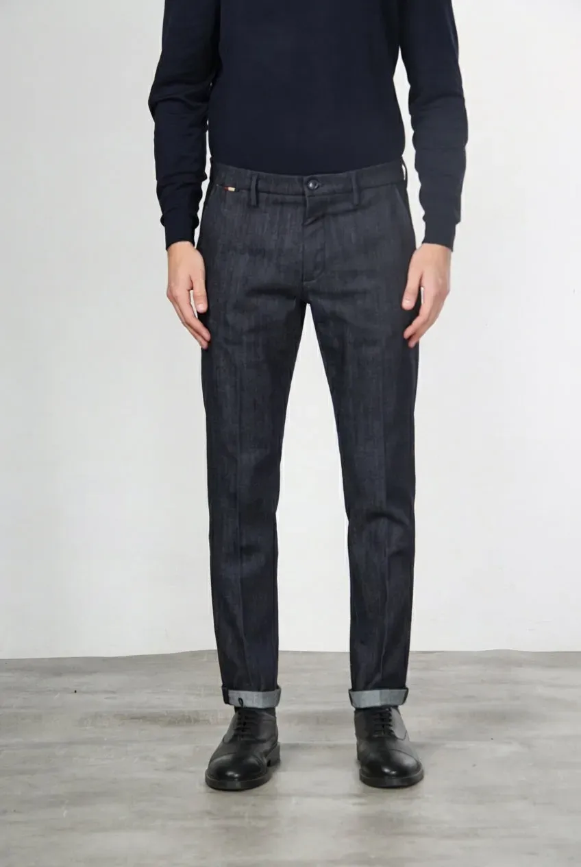 Mason's Osaka chino navy denim carrot fit