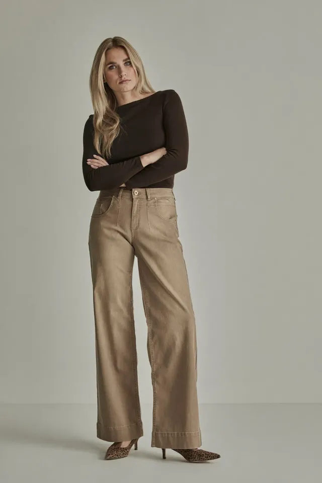 Para Mi Mira wide jeans camel vintage høj talje str 32