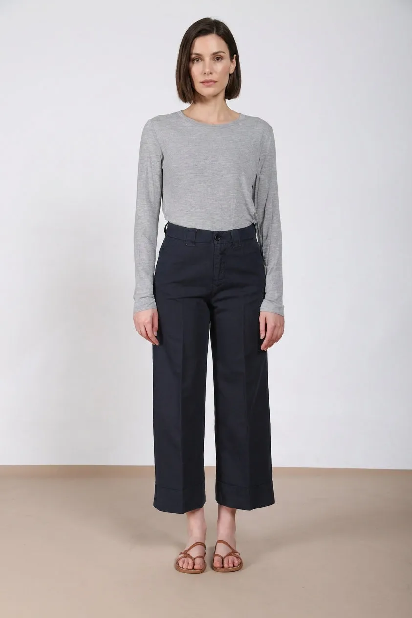 Mason's New York Studio Cropped chinos midnatsblå hør