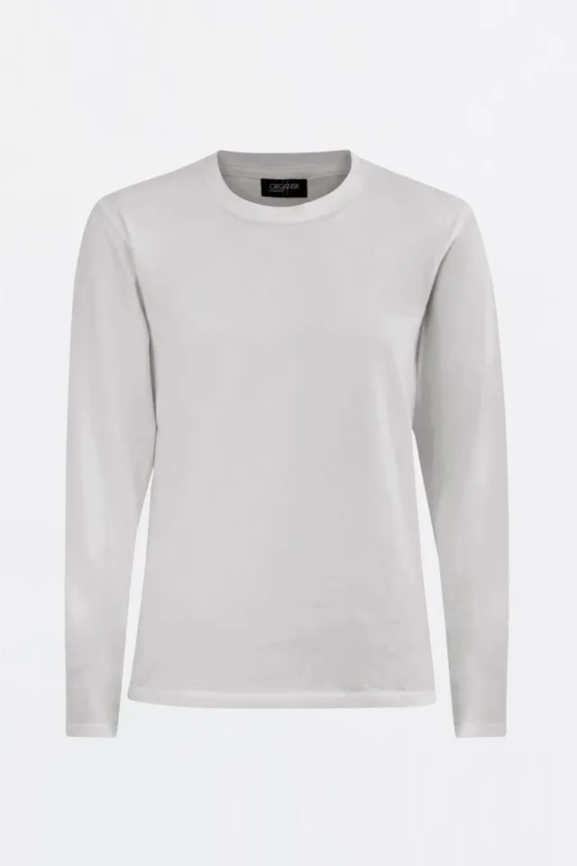 Organsk Classic langærmet T-shirt hvid økologisk