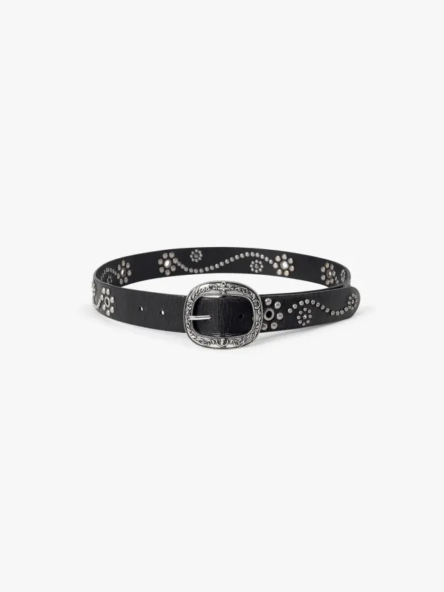 Miss Sixty Studded læderbælte sort nitter