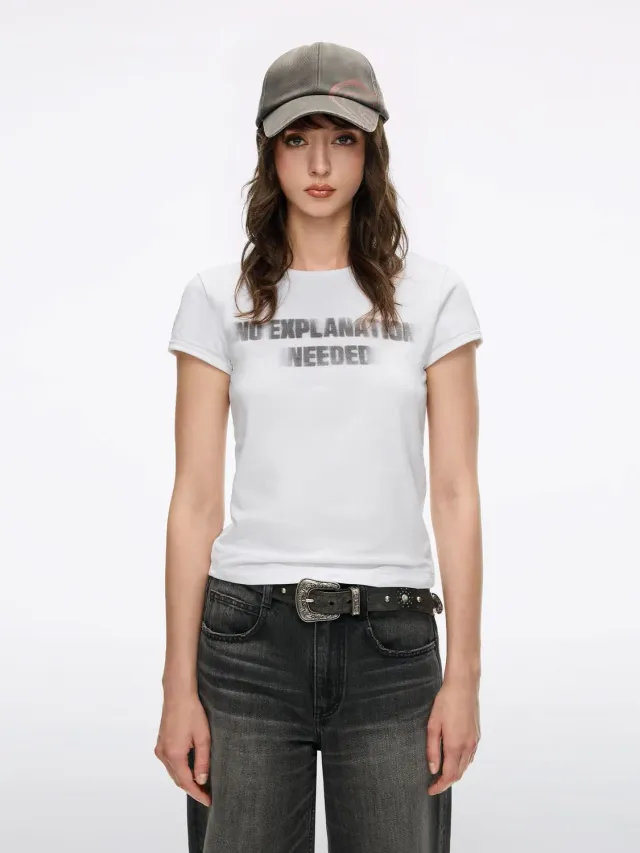 Miss Sixty Slogan Print T-shirt hvid relaxed