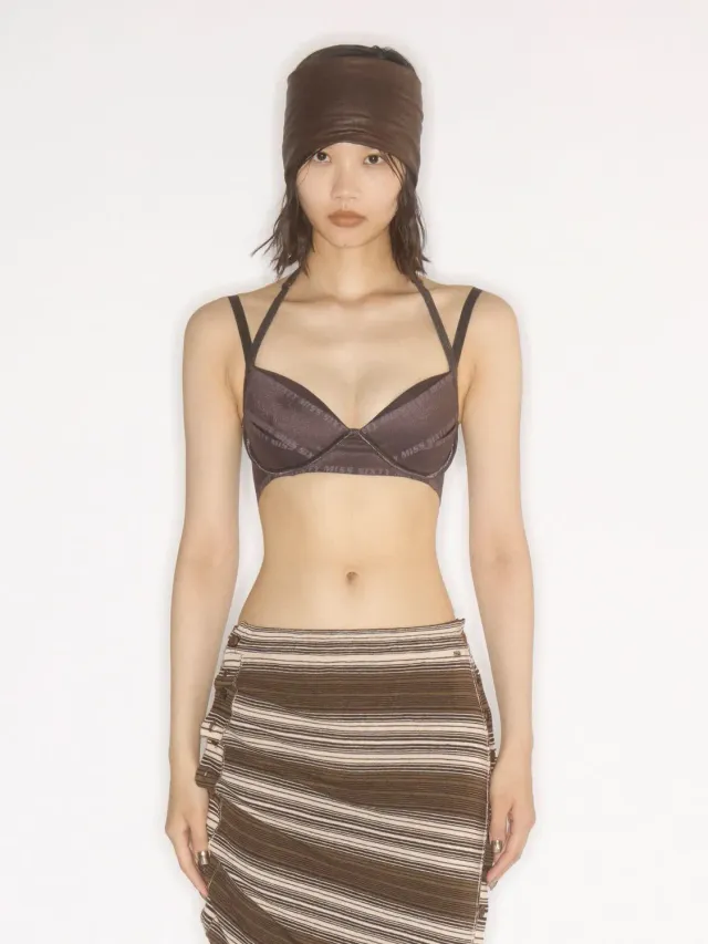 Miss Sixty KNWLS halterneck top brun elastisk