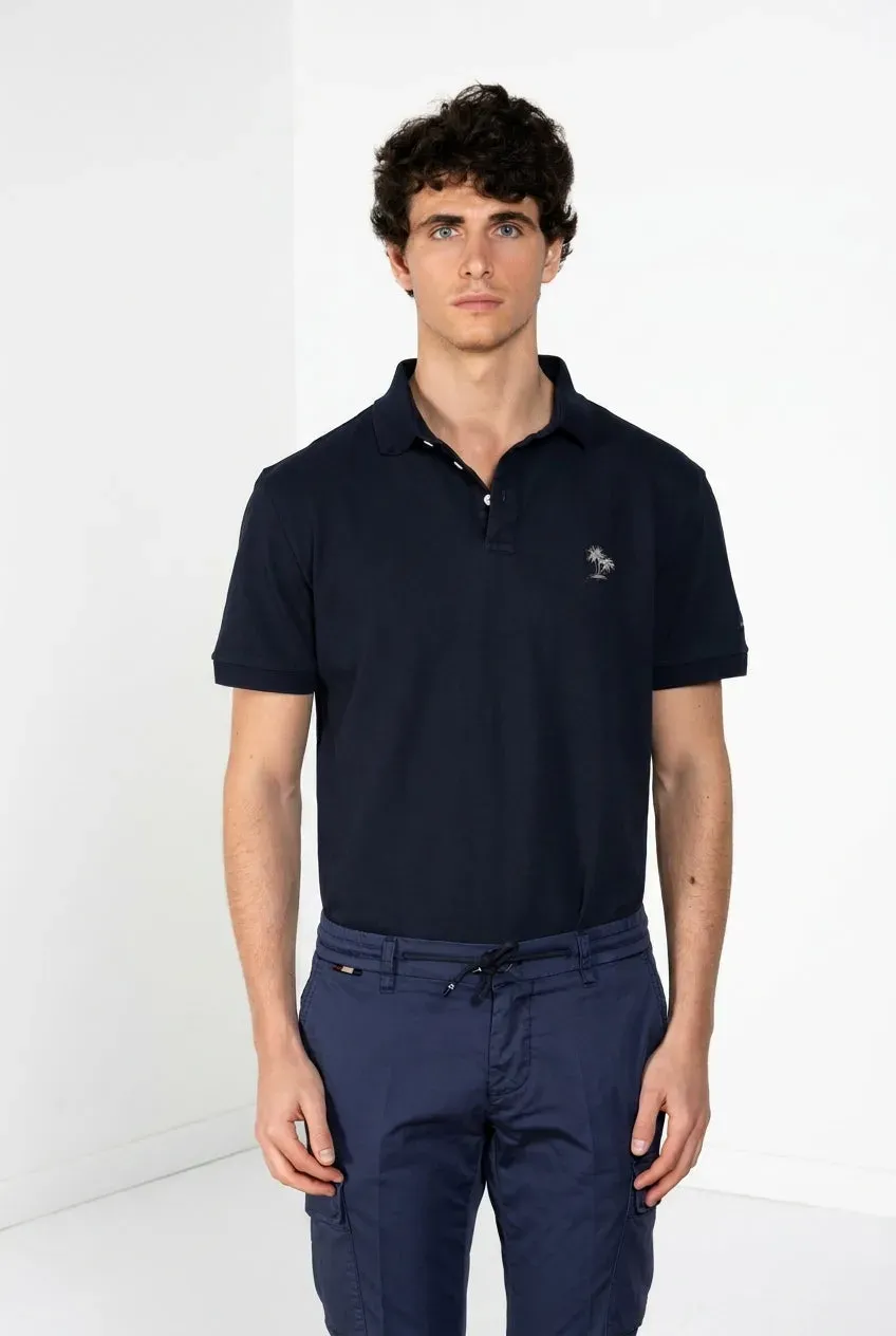 Mason's Leopardi polo navy piqué bomuld