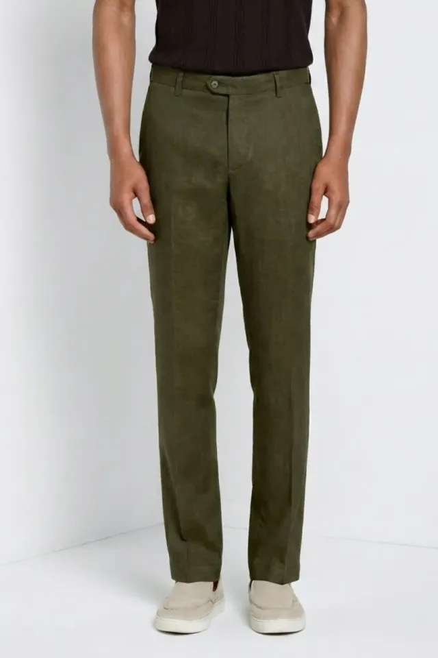 Mason's New York Icon Flex chino skovgrøn hør regular