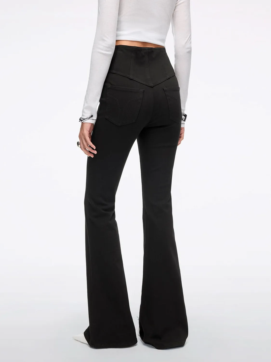 Miss Sixty Glenda Plus 5 flare jeans sort V-talje