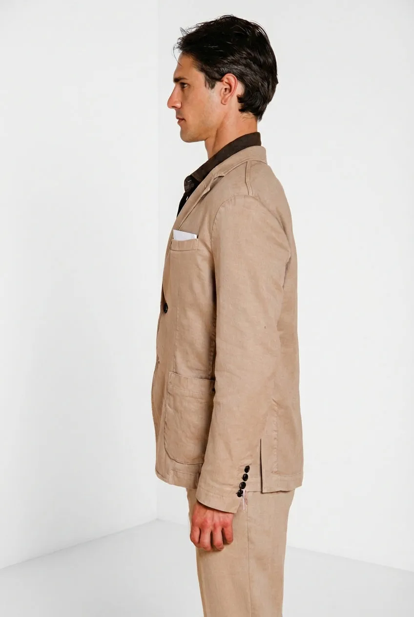 Mason's Da Vinci blazer beige hør-bomuld herre