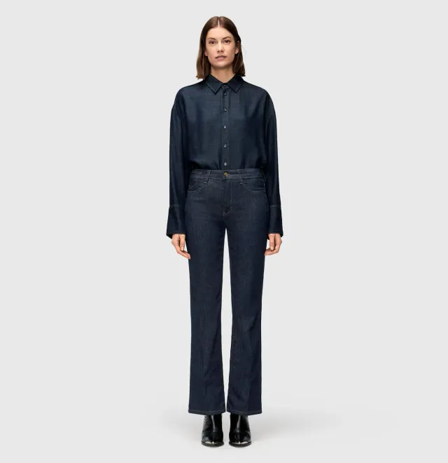 MAC Laura 5225-90-0387L jeans mørkeblå flared fit