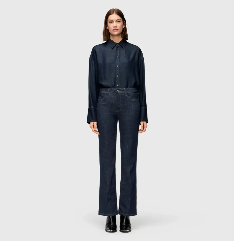 MAC Laura 5225-90-0387L jeans mørkeblå flared fit