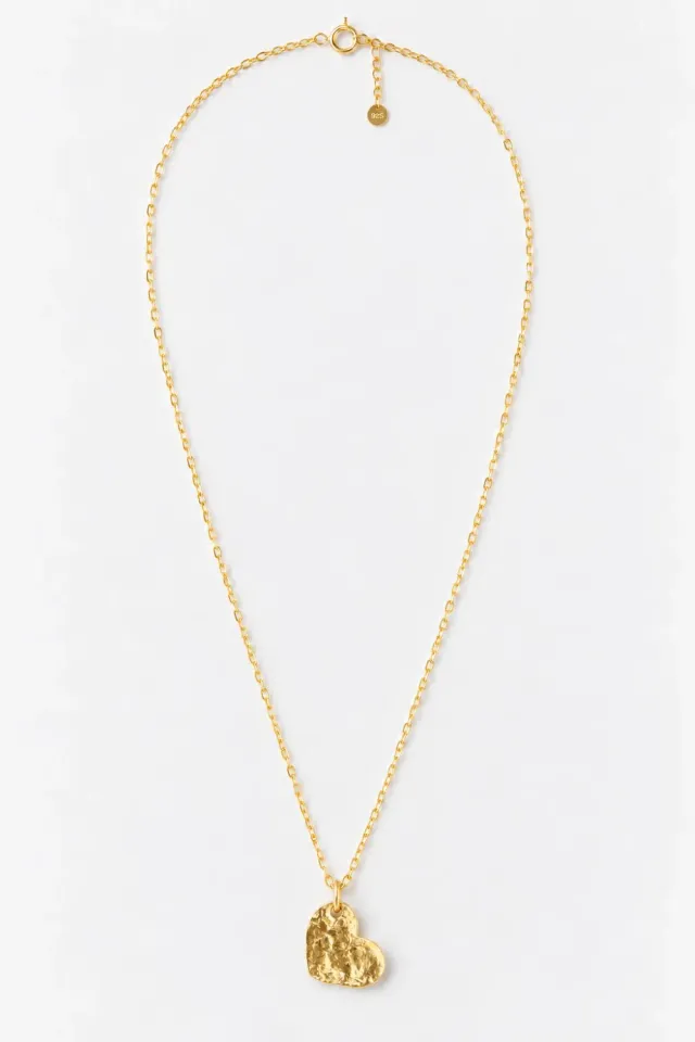 Organsk Hammered Heart halskæde guld hamret hjerte