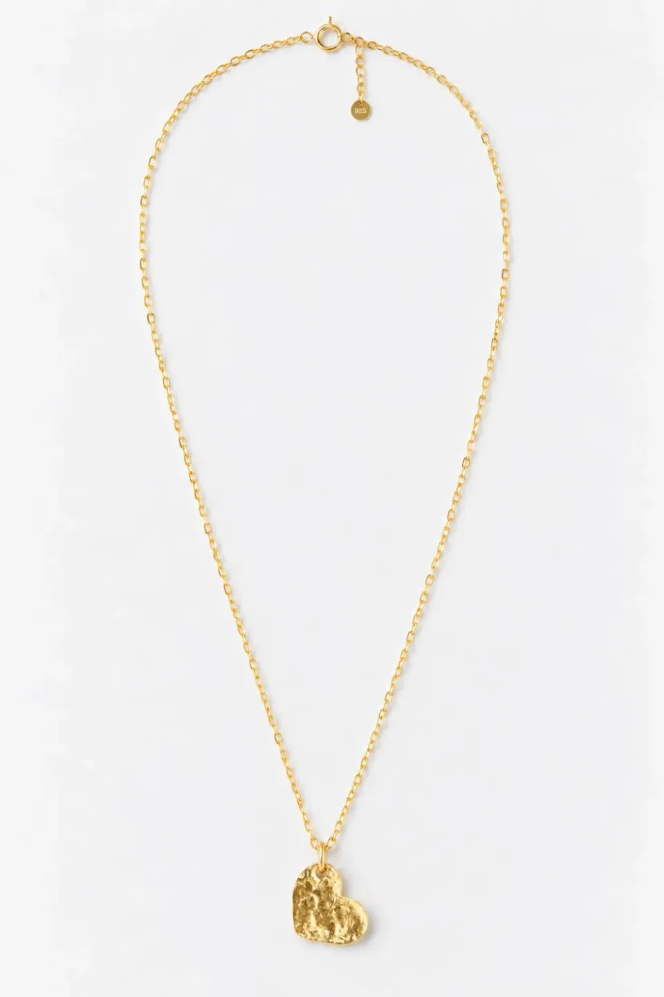 Organsk Hammered Heart halskæde guld hamret hjerte