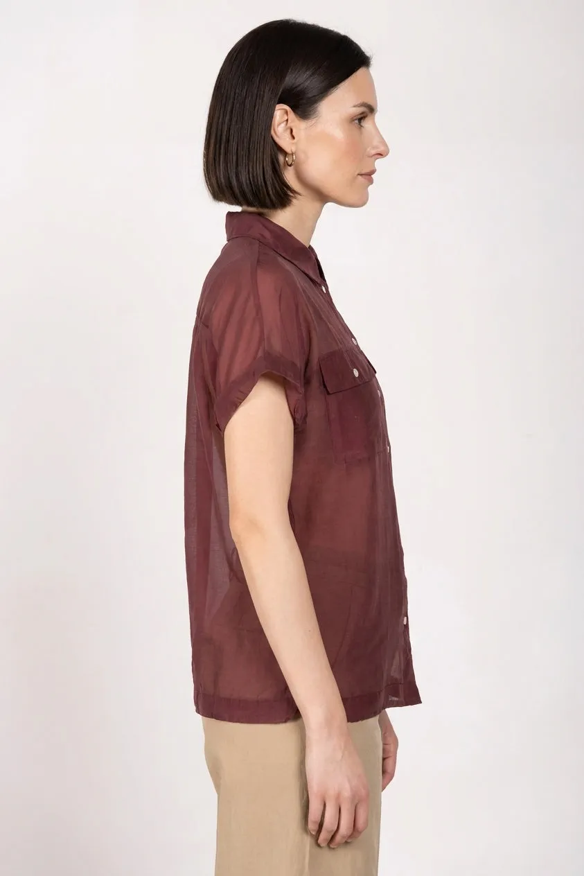 Mason's Natalie skjorte bordeaux bomuld silke
