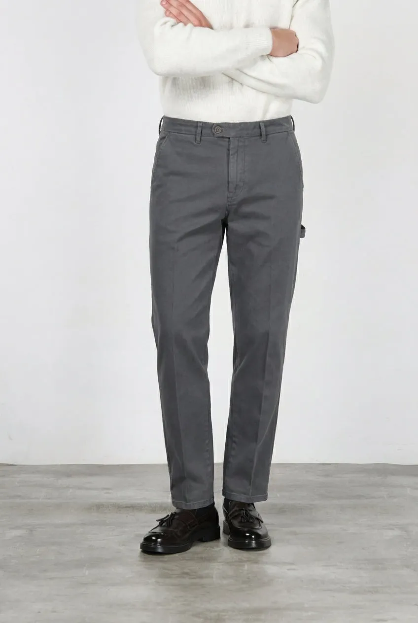 Mason's Square Work chinos grå relaxed fit stretch