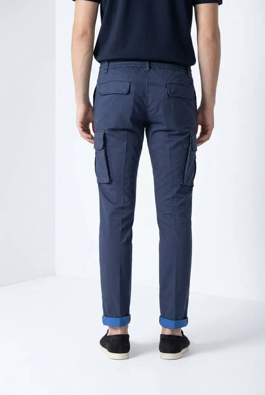 Mason's Chile Jogger cargo navy stretch extra slim