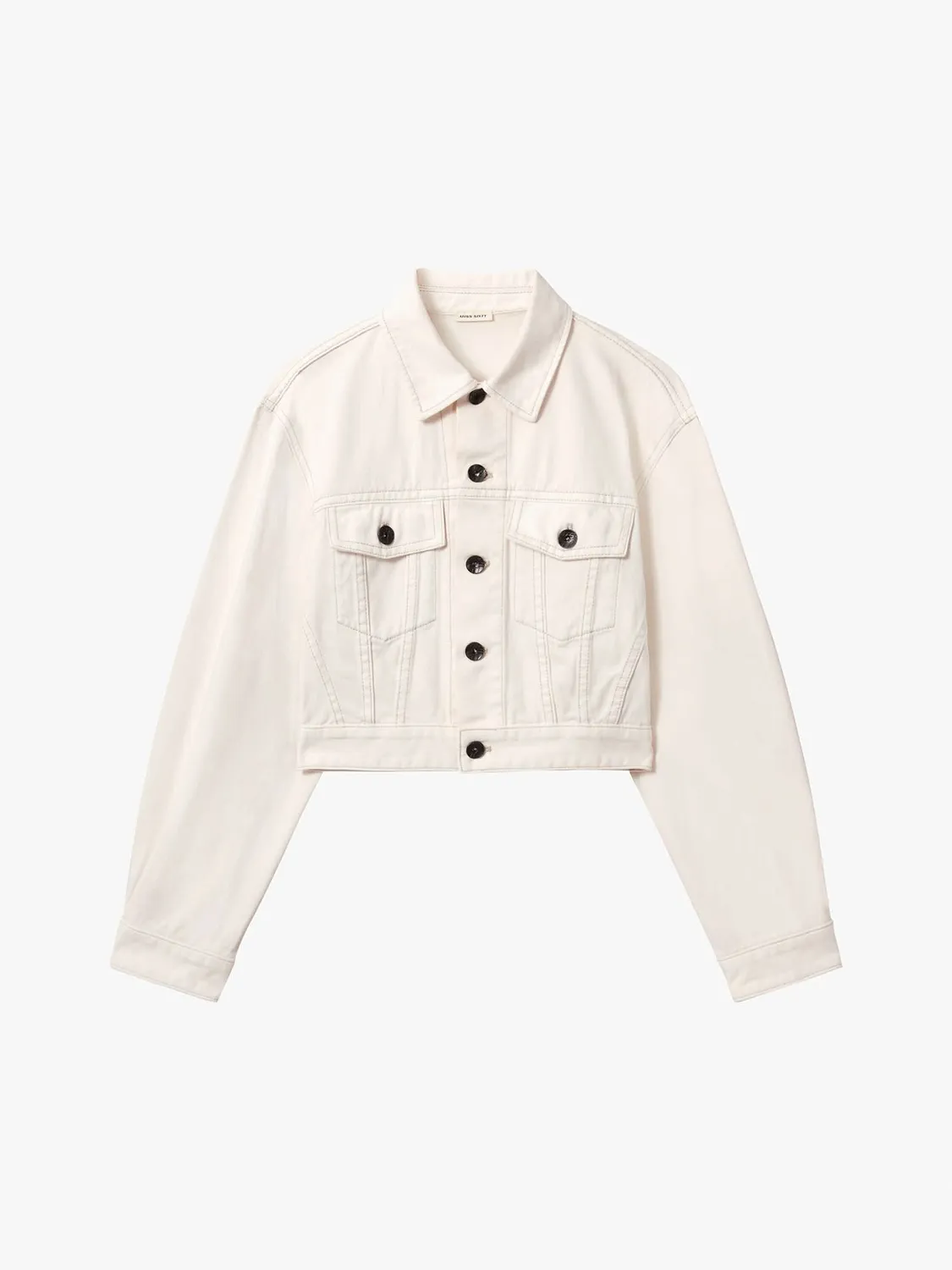 Miss Sixty cropped denimjakke hvid løs